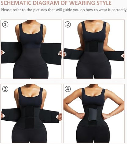 Waist Trainer Belt Waist Cincher Trimmer Ab Belt Tummy Control Body Shaper with Triple Wrap Women and Men