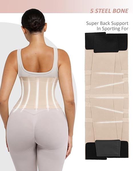 Waist Trainer Belt Waist Cincher Trimmer Ab Belt Tummy Control Body Shaper with Triple Wrap Women and Men