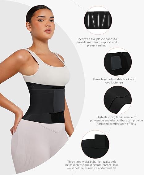 Waist Trainer Belt Waist Cincher Trimmer Ab Belt Tummy Control Body Shaper with Triple Wrap Women and Men