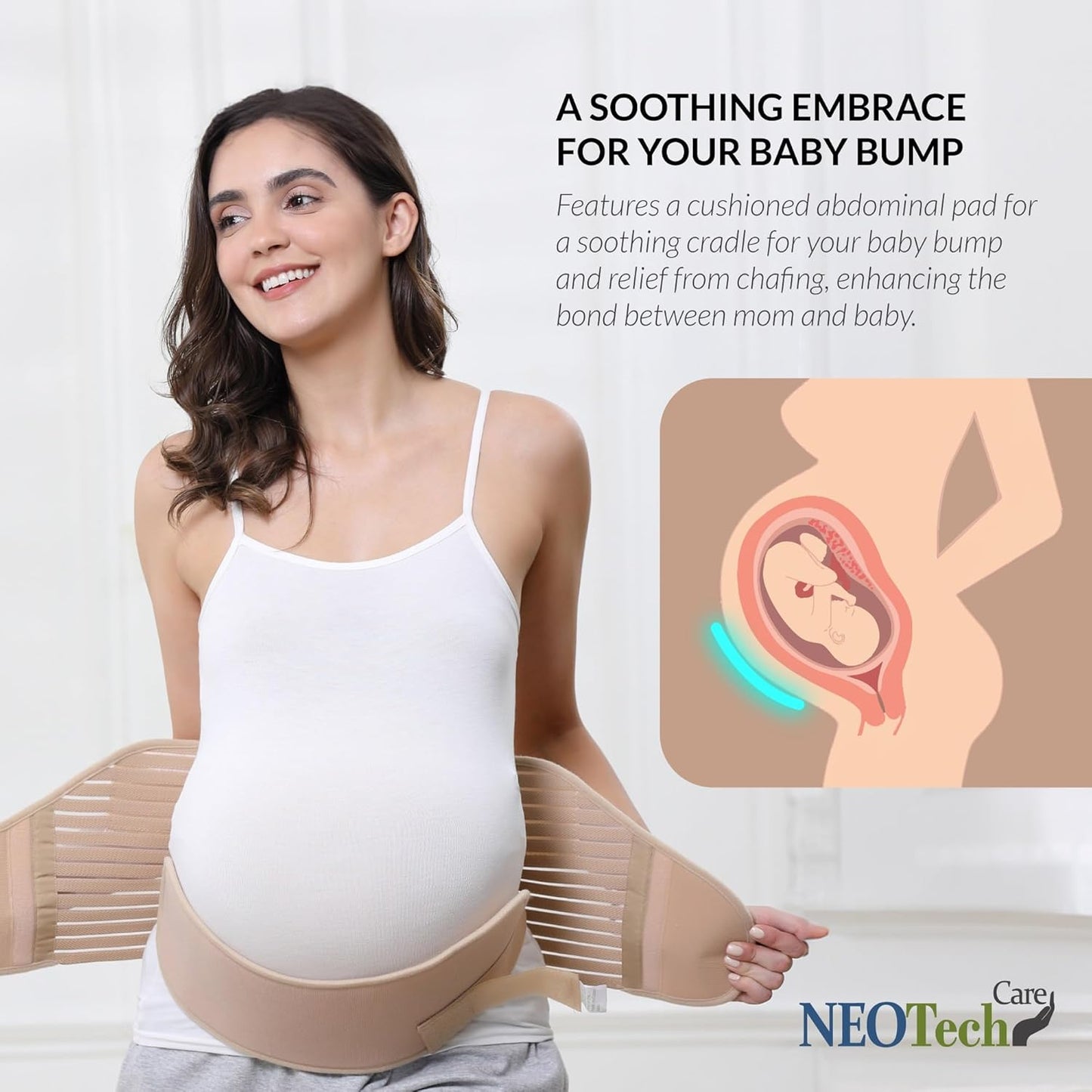 Care Pregnancy Support Maternity Belt, Waist/Back/Abdomen Band, Belly Brace