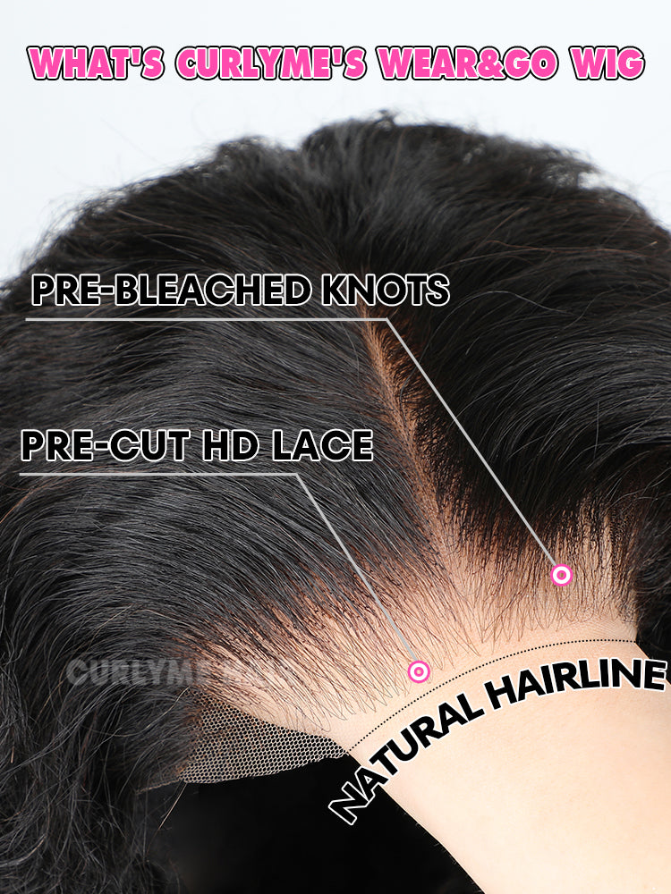 Peluca de cabello humano rizado y rizado con nudos predecolorados Wear Go sin pegamento, precortada, 4 x 6,5, de alta definición 