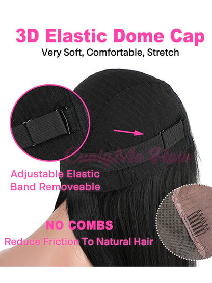 Peluca de cabello humano rizado y rizado con nudos predecolorados Wear Go sin pegamento, precortada, 4 x 6,5, de alta definición 