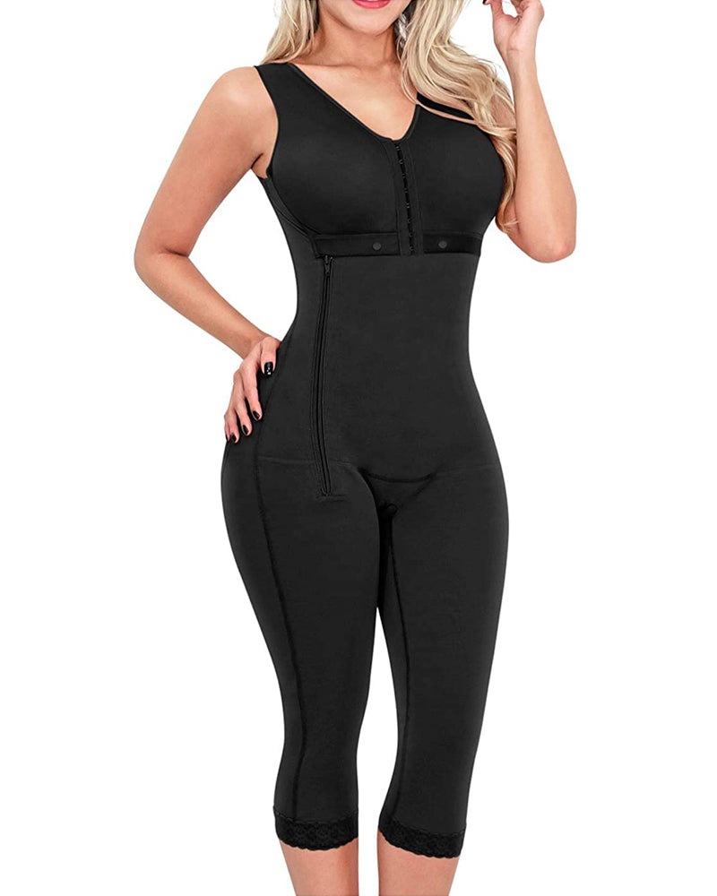 Women's Tummy Control Side Zipper Underwear Fajas Breast Support Long Faja