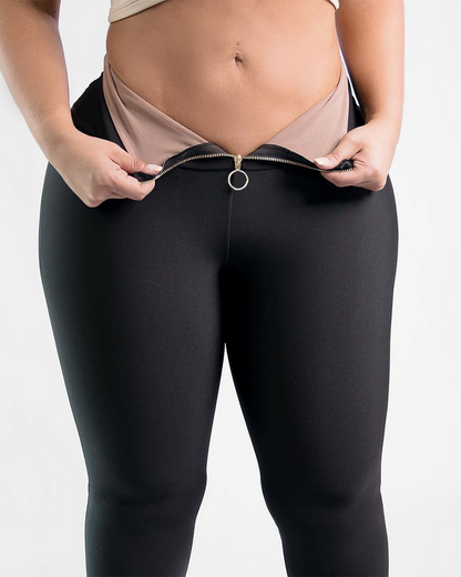 Pantalones levanta cola con cremallera y control de abdomen 