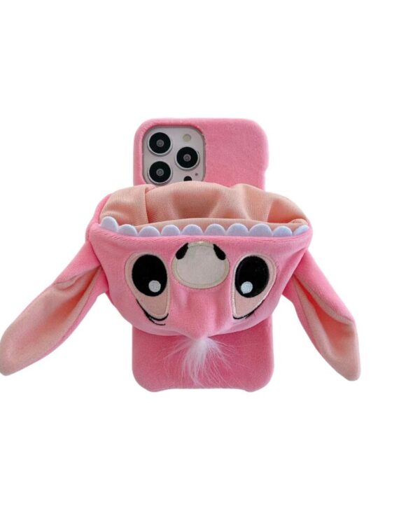 Nueva funda para teléfono con gorro de peluche 3D Stitch (envío a todo el mundo)
