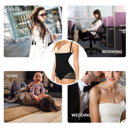 Women's Hi-waist Lace Shapewear With Straps