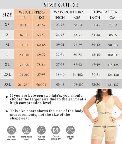 Fajas Colombianas Shapewear for Women Tummy Control Post Surgery Full Body Shaper Butt Lifter with Zipper Crotch