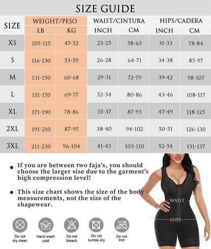 Fajas Colombianas Shapewear for Women Tummy Control Post Surgery Full Body Shaper Butt Lifter with Zipper Crotch