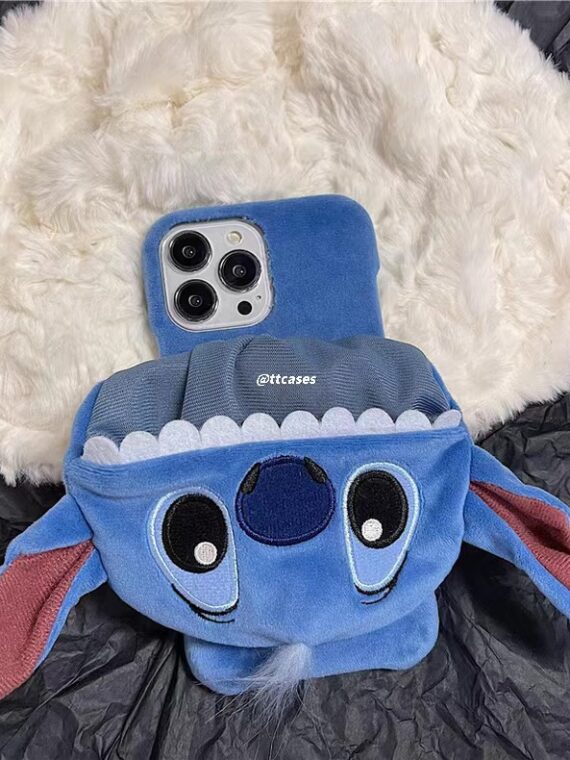Nueva funda para teléfono con gorro de peluche 3D Stitch (envío a todo el mundo)