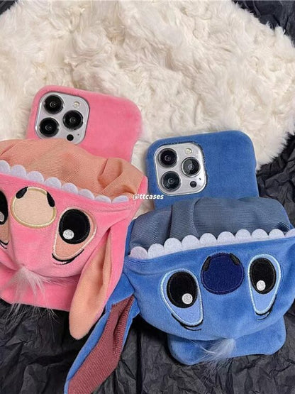 Nueva funda para teléfono con gorro de peluche 3D Stitch (envío a todo el mundo)