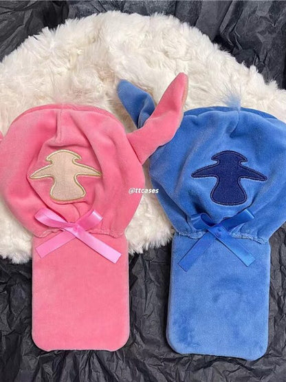 Nueva funda para teléfono con gorro de peluche 3D Stitch (envío a todo el mundo)