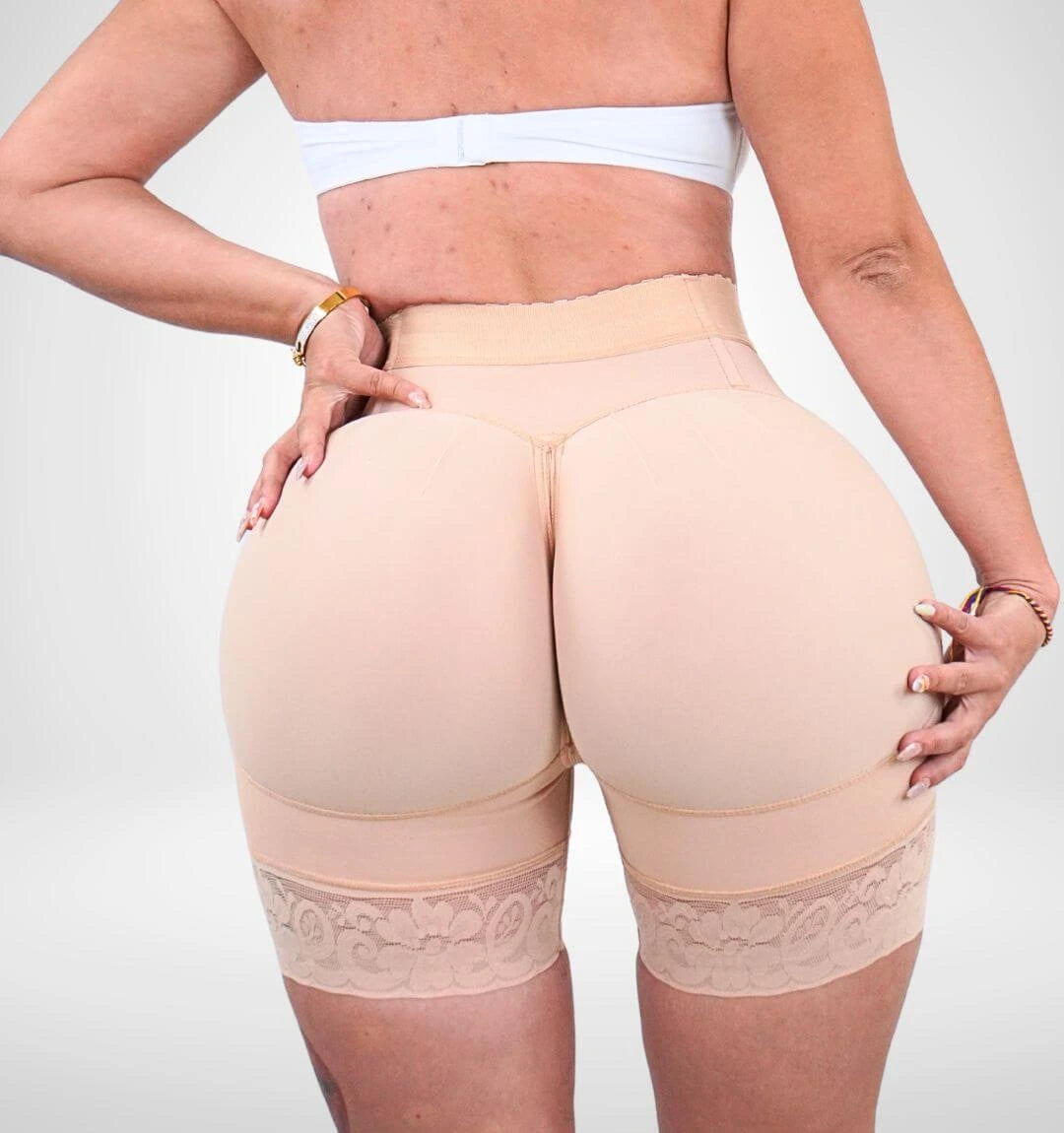 Short Prieta 7033 Maximum Compression Butt Lifter with Zipper