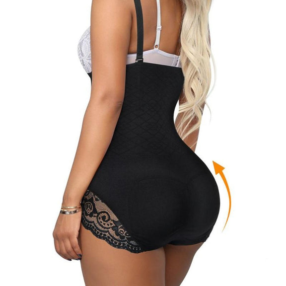 Women's Hi-waist Lace Shapewear With Straps