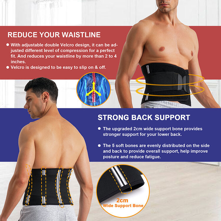 Nebility Men Waist Trainer Slim Low Back Support