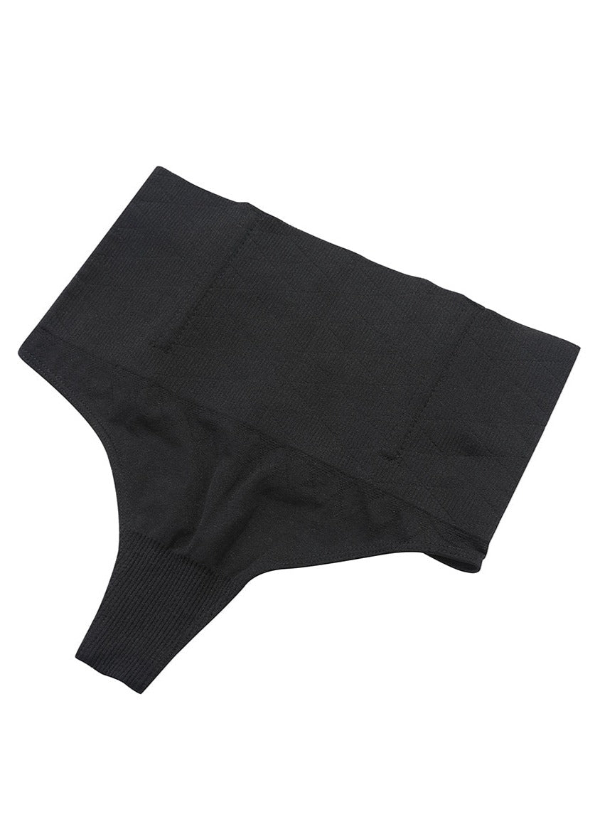 Seamless 4 Steel Bones Shapewear Thong Natural Shaping Black