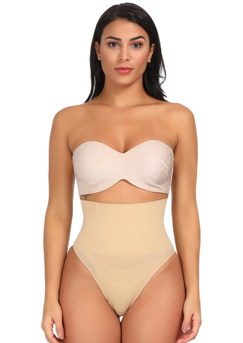 Seamless 4 Steel Bones Shapewear Thong Natural Shaping Cream