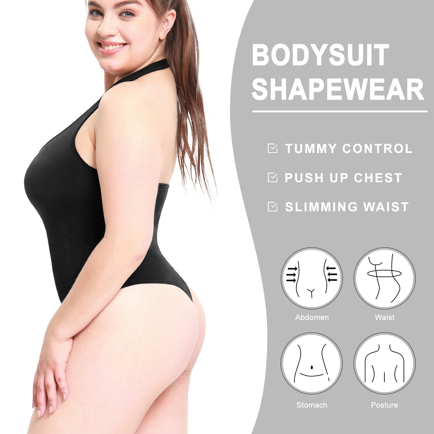 SELENA’S PERSICA Seamless Covered Bust Jumpsuit Thong Bodysuit Fit Womenswear