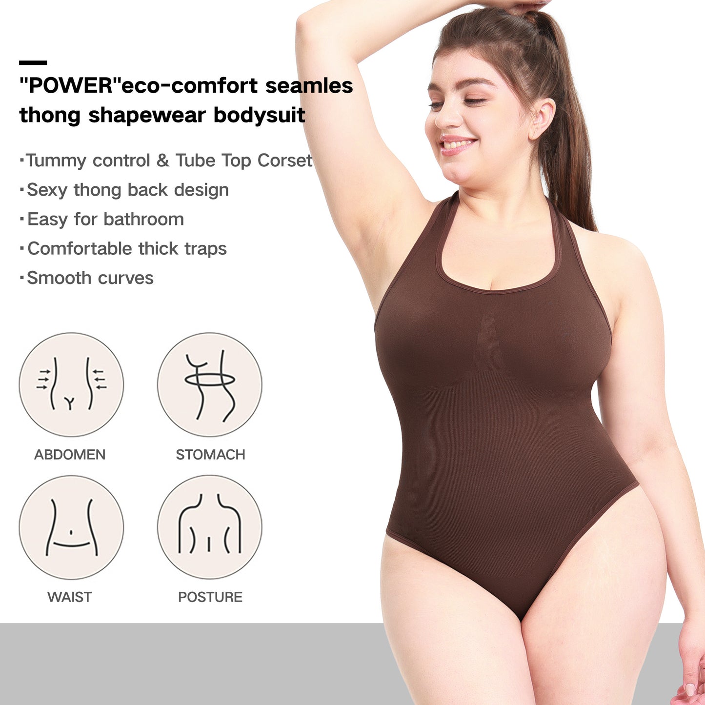 SELENA’S PERSICA Seamless Covered Bust Jumpsuit Thong Bodysuit Fit Womenswear