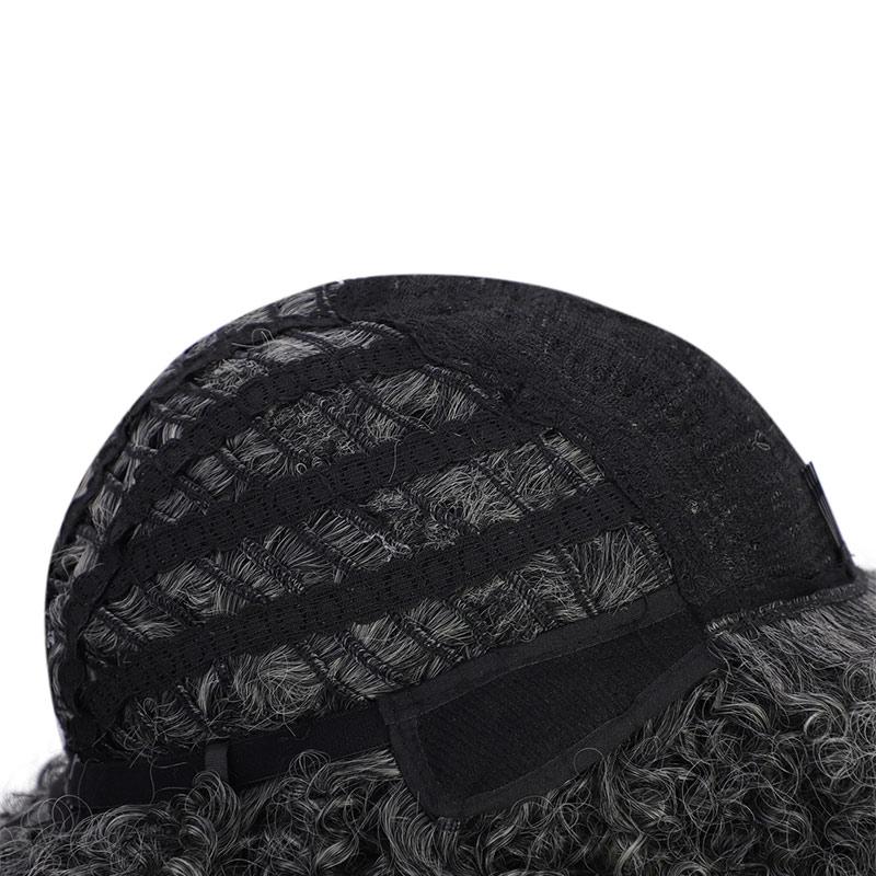 Peluca afro rizada de pelo corto negro natural de 14 pulgadas con flequillo para mujeres negras, peluca sintética de Lolita para cosplay