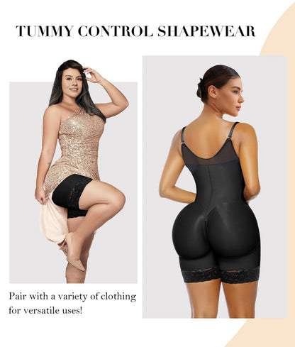Fajas Colombianas Postpartum Shapewear for Women Tummy Control Butt Lifter Body Shaper with Zipper Crotch