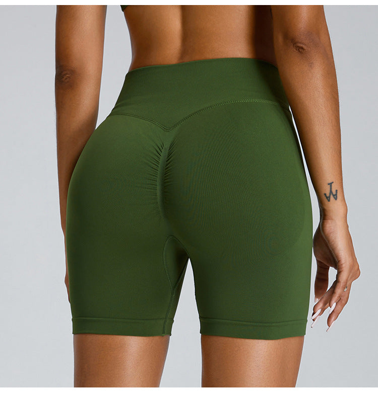 SELENA’S PERSICA Women V Cross Back Gym Shorts Seamless Scrunch Butt High Waisted Booty Shorts lulu 2inchshort