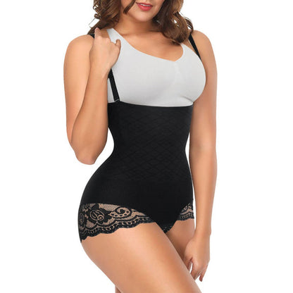 Women's Hi-waist Lace Shapewear With Straps