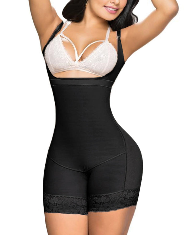 Sleeveless Cloth-blocked Crotch Women Body Shaper