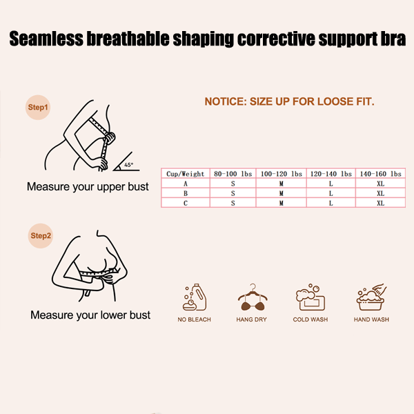 Seamless breathable shaping corrective support bra