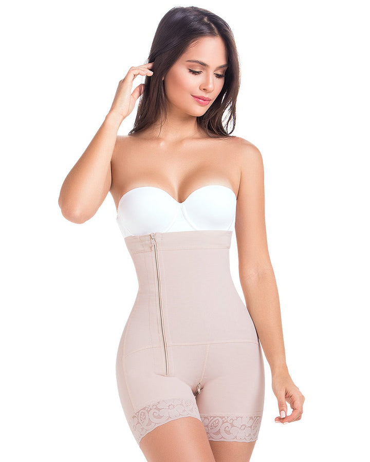 Women's High Waist Side Zipper Belly Lace Hip Lifter