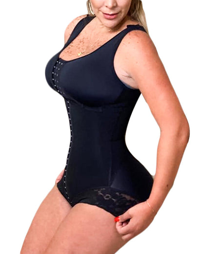 Women'S Shapewear Hook And Eye Closure Adjustable Breast Support Tummy Control Bodysuit Bodyshaper