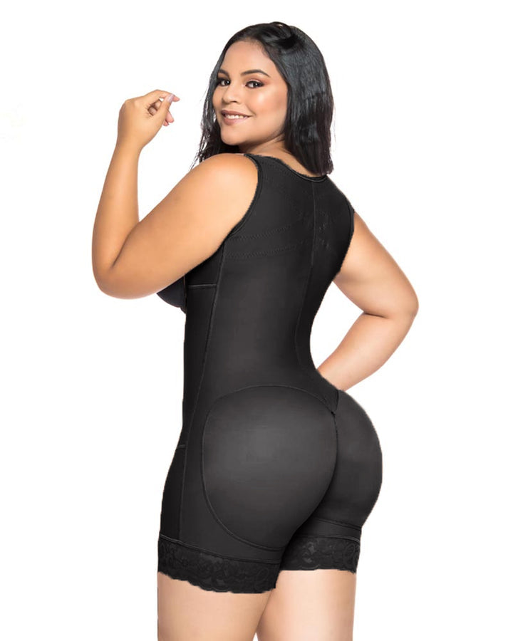 Women's Shapewear Hook And Eye Closure Tummy Control Adjustable Crotch Open Bust Bodysuit
