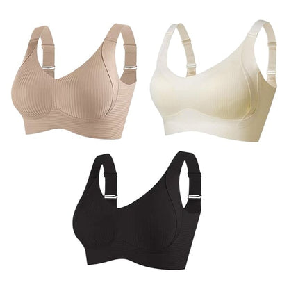 TIKTOK HOTSALES Women's Ribbed Push Up Adjustable Wireless Bra