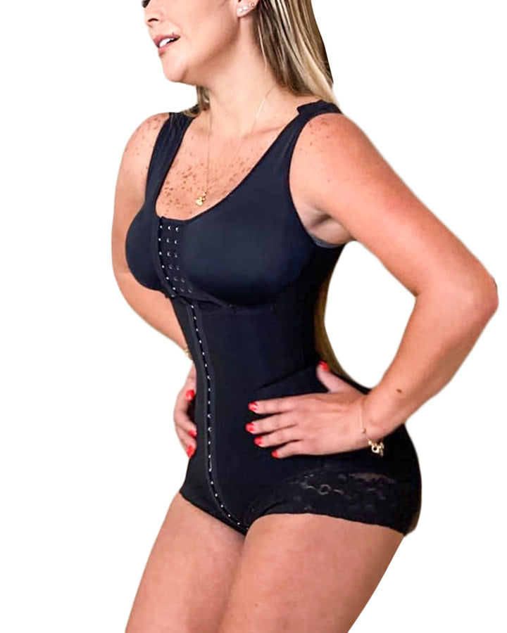 Women'S Shapewear Hook And Eye Closure Adjustable Breast Support Tummy Control Bodysuit Bodyshaper