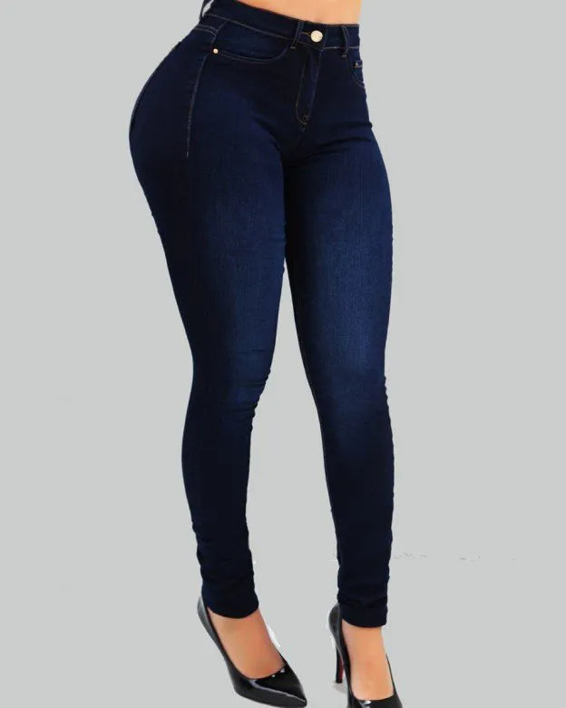 Jeans moldeadores ajustados y elásticos de cintura alta 