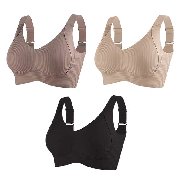 TIKTOK HOTSALES Women's Ribbed Push Up Adjustable Wireless Bra