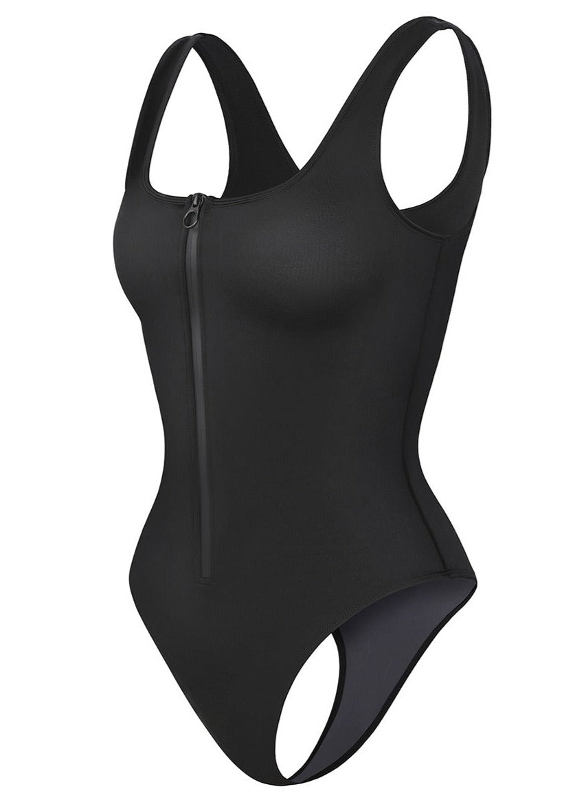 Mi Cielo Shaping Tummy Control One Piece Swimsuit Black
