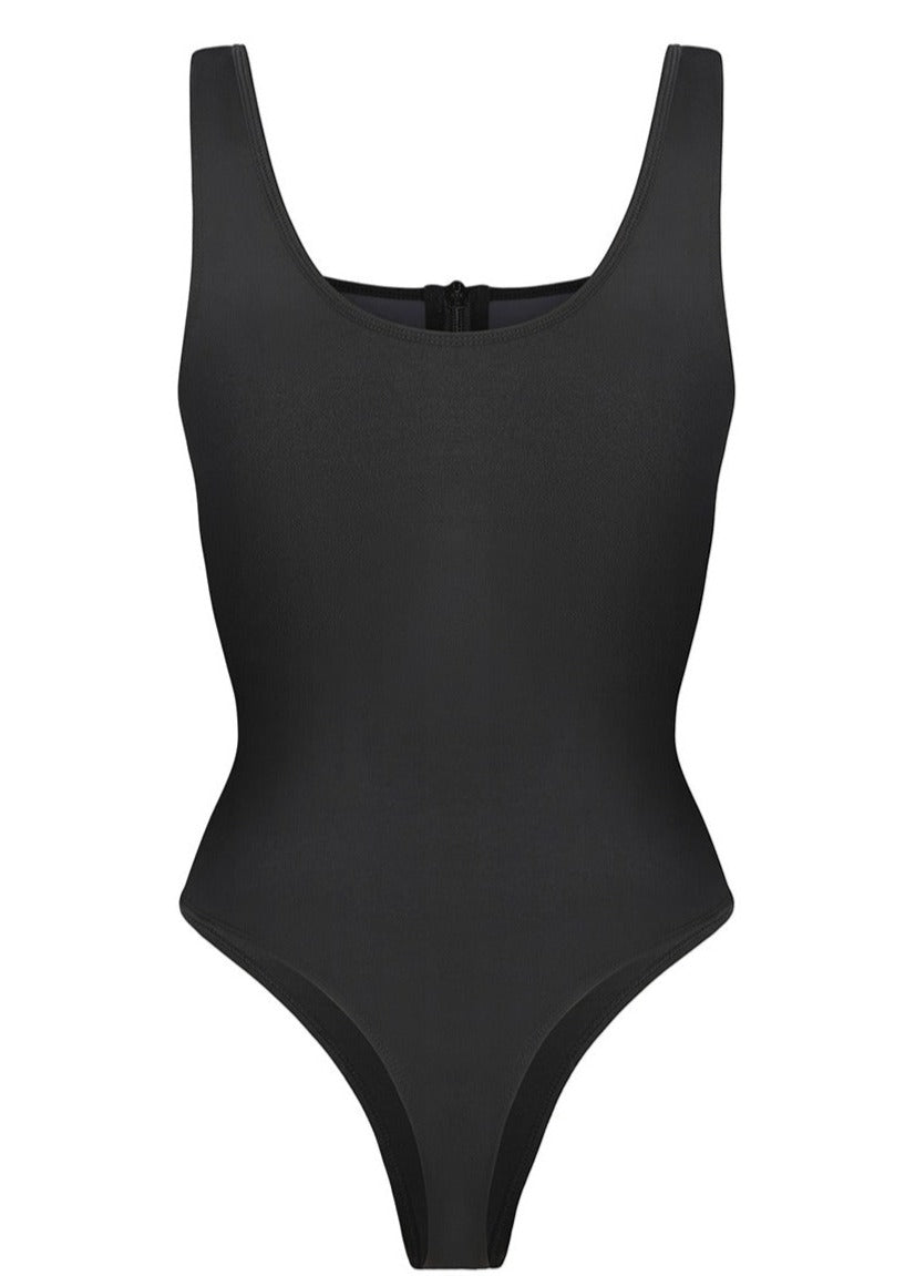 Mi Cielo Shaping Tummy Control One Piece Swimsuit Black