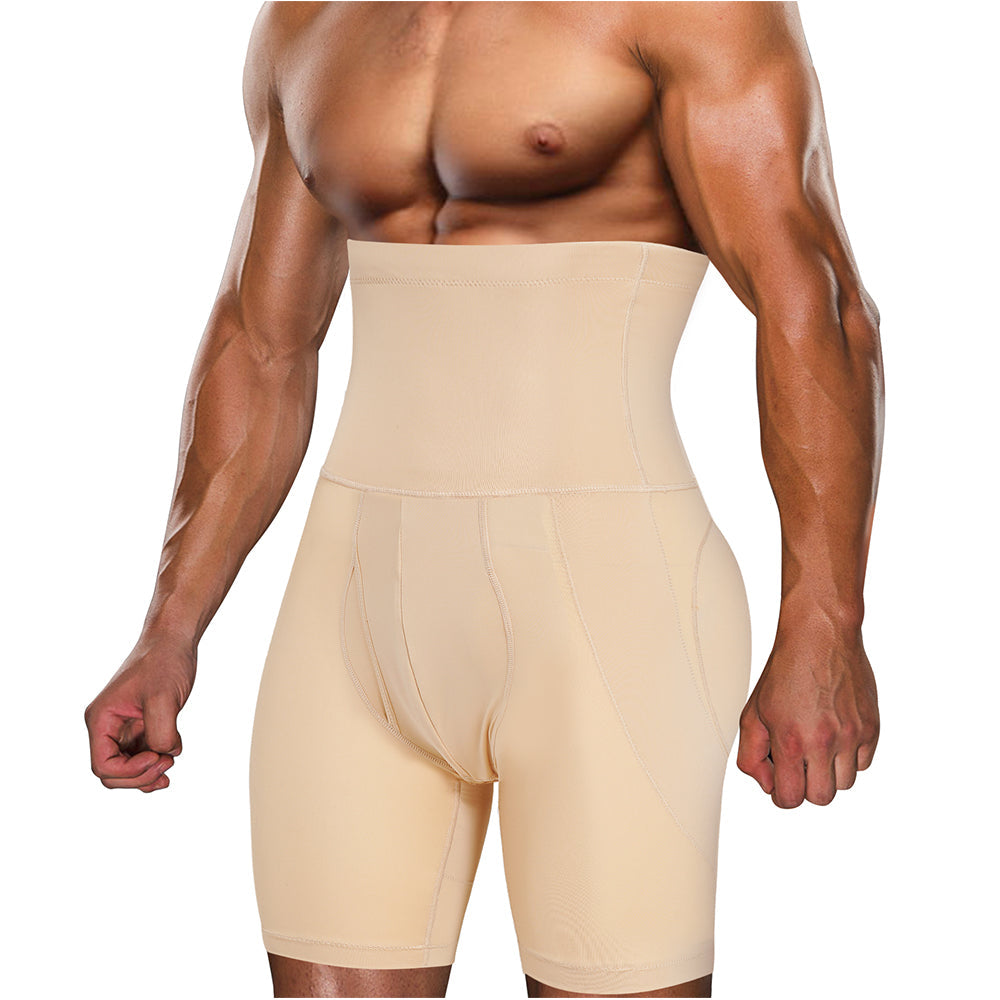 Men High Waisted Boxer Shorts With Removable Pad
