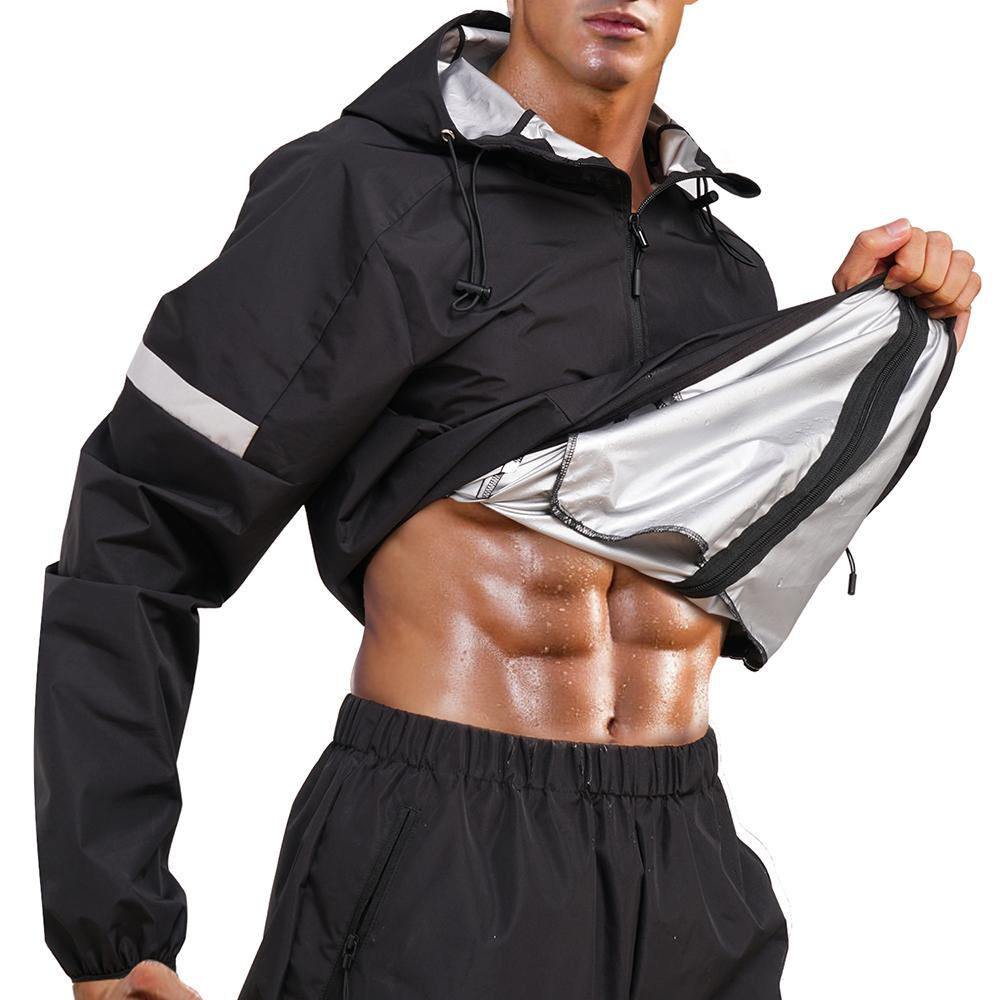 Men Workout Sweat Sauna Jacket