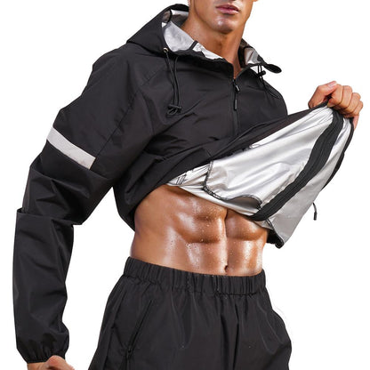 Men Workout Sweat Sauna Jacket