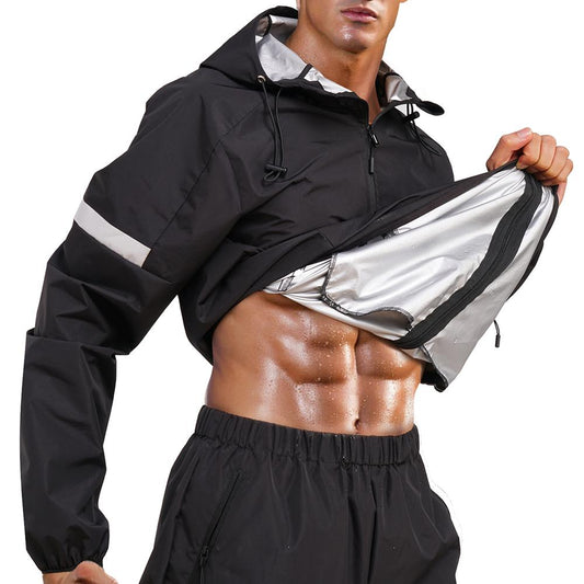 Men Workout Sweat Sauna Jacket