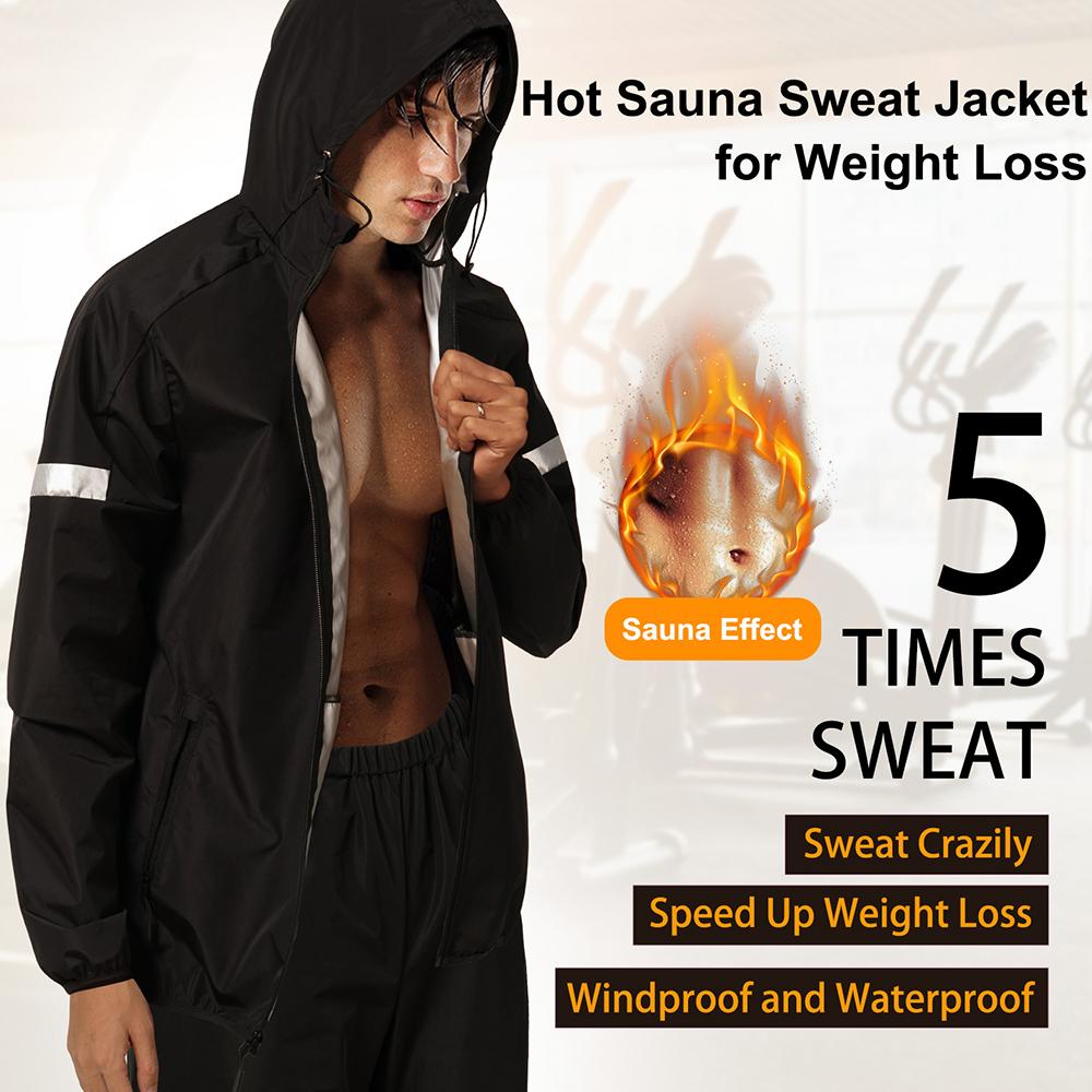 Men Workout Sweat Sauna Jacket