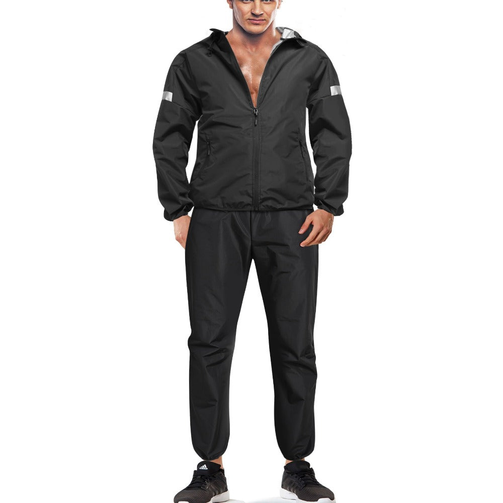 Men Workout Sweat Sauna Jacket