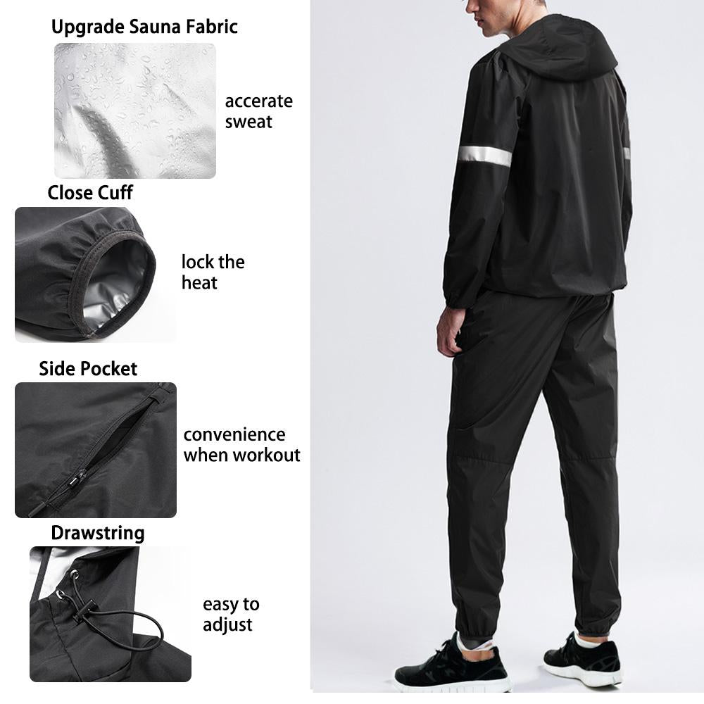 Men Workout Sweat Sauna Jacket