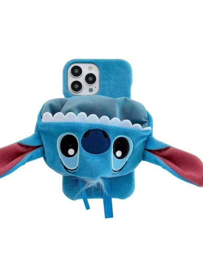 Nueva funda para teléfono con gorro de peluche 3D Stitch (envío a todo el mundo)