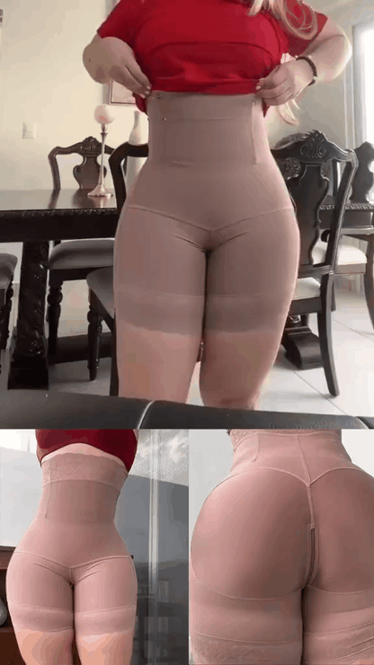 Women's High Waist Zipper Crotch Slim Fit Hip Lift Shorts