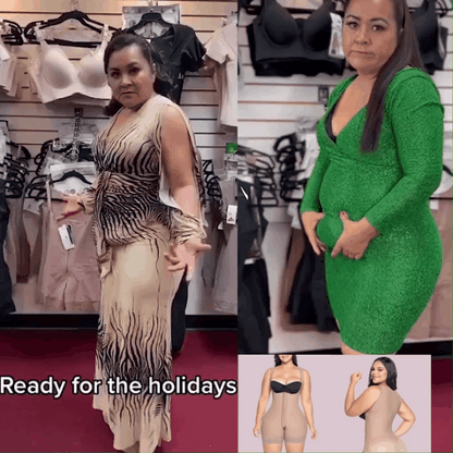 Women's Shapewear Hook And Eye Closure Tummy Control Adjustable Crotch Open Bust Bodysuit