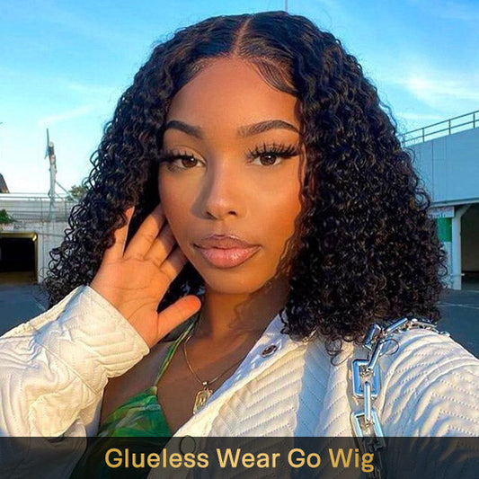 Wear Go Wig Short Bob Wig Kinky Curly Human Hair Wigs 4x6 HD Lace Closure Wig