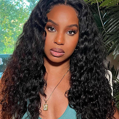 Peluca Go Wig 4x6 sin pegamento, con encaje suizo HD, ondas al agua, cabello humano, densidad del 180 % 