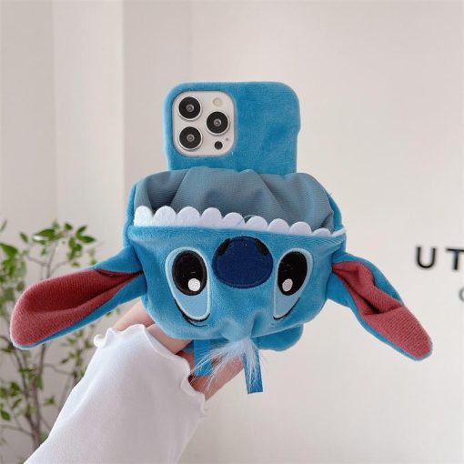 Nueva funda para teléfono con gorro de peluche 3D Stitch (envío a todo el mundo)